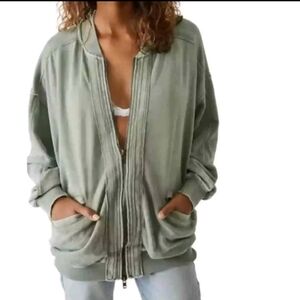 Free People‎ Robby Bomber Jacket Vintage Washed Army Women's Size XS/ OS…